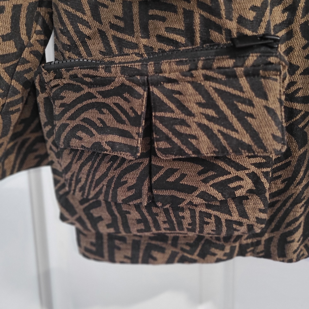 Fendi Black and Brown Convertible Men's Jacket - Picture 5 of 10